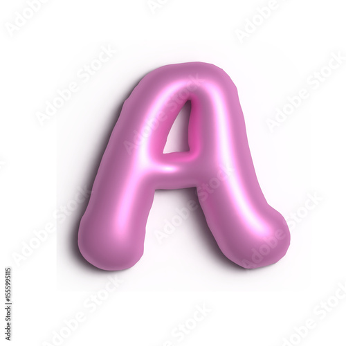 3D Glossy Purple Letter A