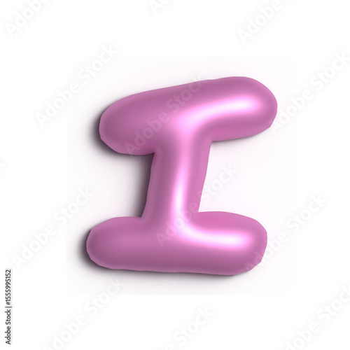 3D Glossy Purple Letter I
