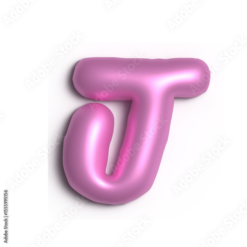 3D Glossy Purple Letter J