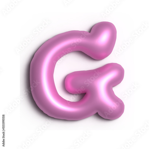 3D Glossy Purple Letter G