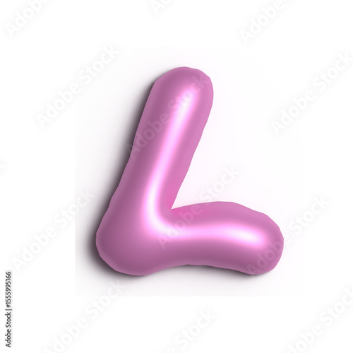 3D Glossy Purple Letter L