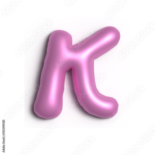3D Glossy Purple Letter K