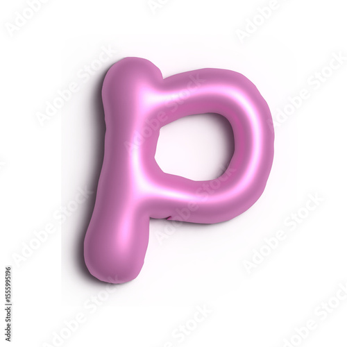 3D Glossy Purple Letter P