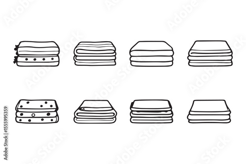 Towel line art and black color