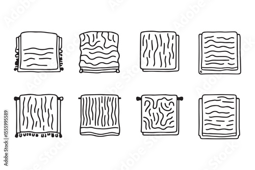 Towel line art and black color