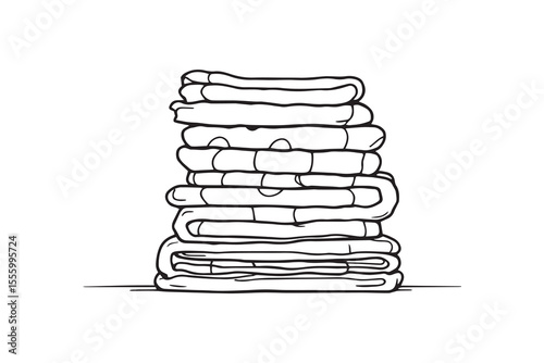 Towel line art and black color