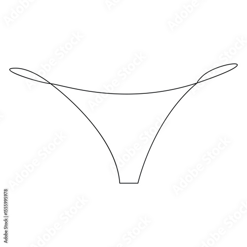 Vector One continuous line art drawing of women's underwear pro illustration
