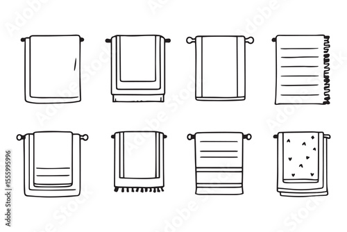 Towel line art and black color