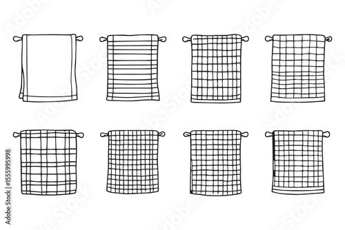 Towel line art and black color