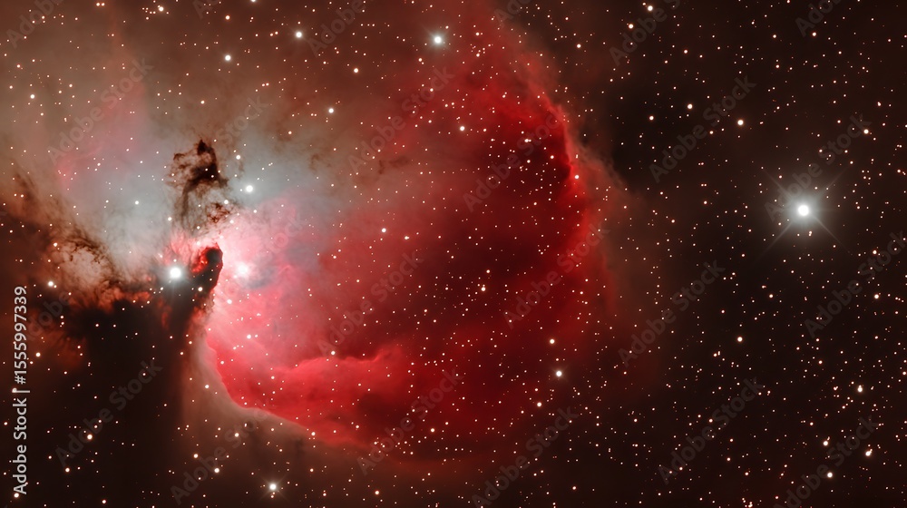 Obraz premium Stunning Red Nebula Space Cosmic Cloudscape