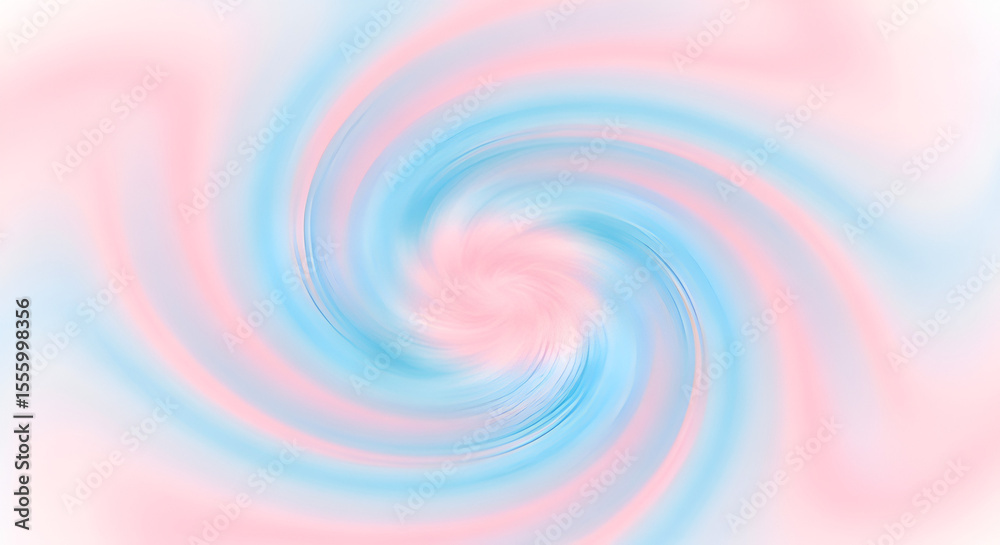 Fototapeta premium A mesmerizing abstract background featuring a soft swirl of pastel pink and light blue colors, creating a dreamy and gentle vortex effect