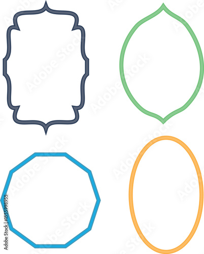 Decorative Vector Frame Set Simple Outline Border Design