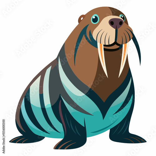 Sea lion vector illustration, animal, isolated on white background