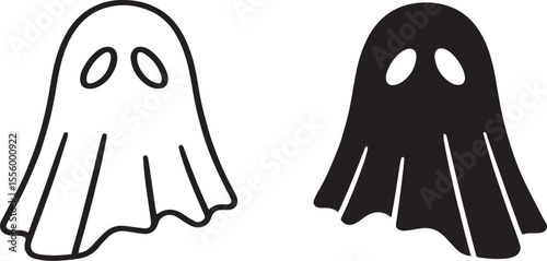 Cute Ghost Icon Set for Halloween