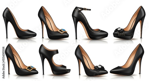 Black High Heels Shoes Collection - Women's Fashion Footwear for Elegant Outfits, Nightlife, and Special Occasions