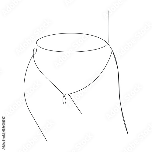 Vector One continuous line art drawing of women's underwear pro illustration