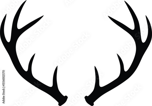 Deer Antlers Silhouette Vector

