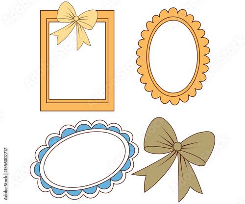 Colorful Vector Frames Collection Geometric and Ornamental Shapes
