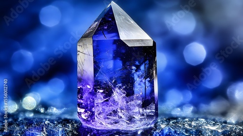 Stunning Blue Purple Crystal Point Gemstone Macro