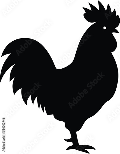Rooster Silhouette Vector Illustration

