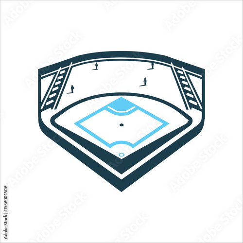 Baseball Field Diagram, Sport Venue Illustration Pitching Mound Elevated slope with line