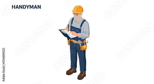 Handyman tools and checklist concept vector illustration for professional services design