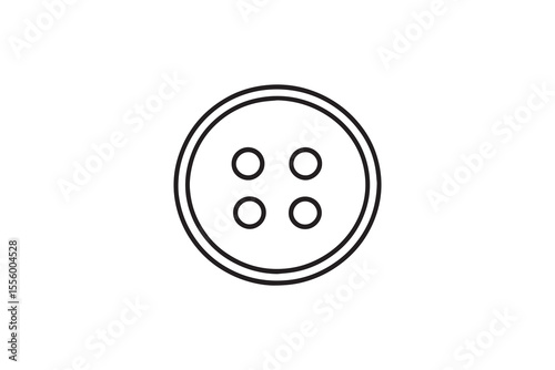  sewing button line art and black color 