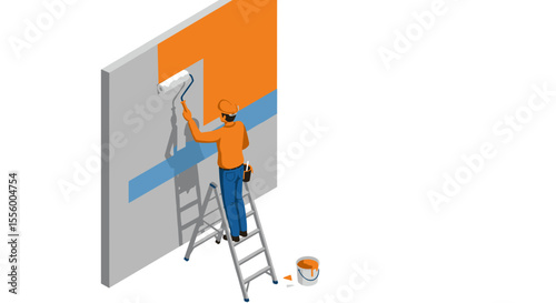 Home renovation concept vector illustration: isometric style for design, print, card, poster