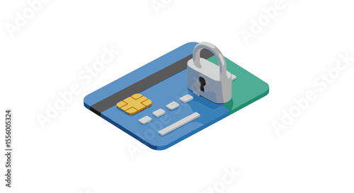 Secure payment concept: isometric vector illustration for digital finance design