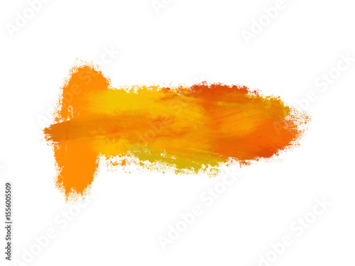 Abstract watercolor-style orange and yellow splash with textured brush strokes on black