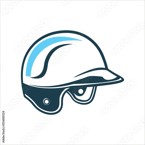 Minimalist Batting Helmet Icon, Sports Safety Gear Batting Helmet Smooth rounded profile