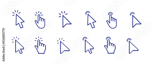 Click icon set. pointer arrow icon. cursor icon vector set