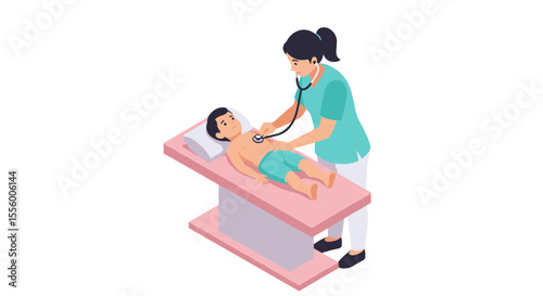 Pediatric health care concept vector illustration for posters and education in flat style