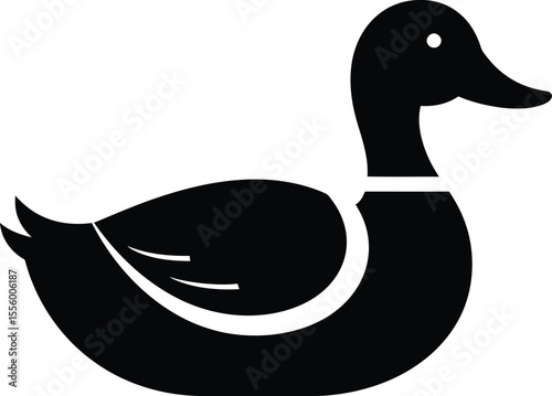 Mallard Duck Silhouette Vector Illustration

