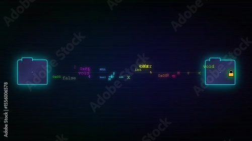 Cyberpunk Data Transfer Animation