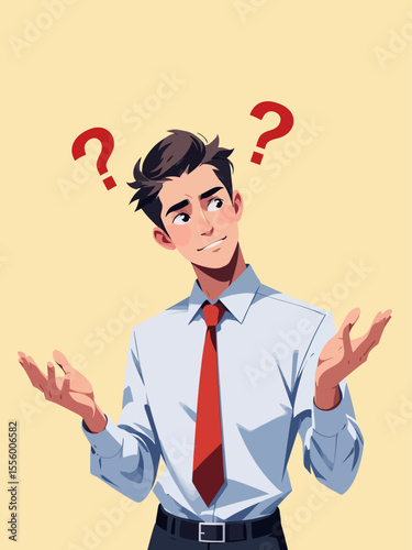 Businessman confused no wifi internet signal problem Professional person shrugging helpless frustrated 