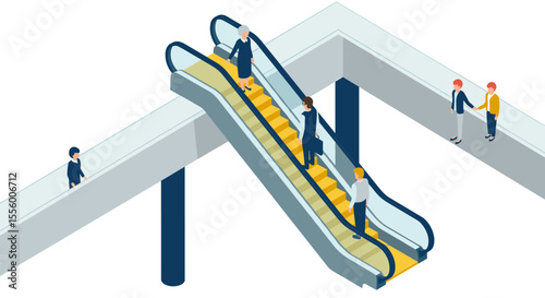 Modern urban commuting vector illustration in isometric style for design projects