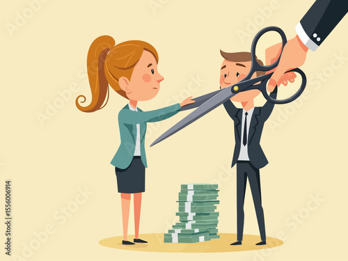 Debt relief cutting concept businessman scissors financial freedom liberation burden professional 