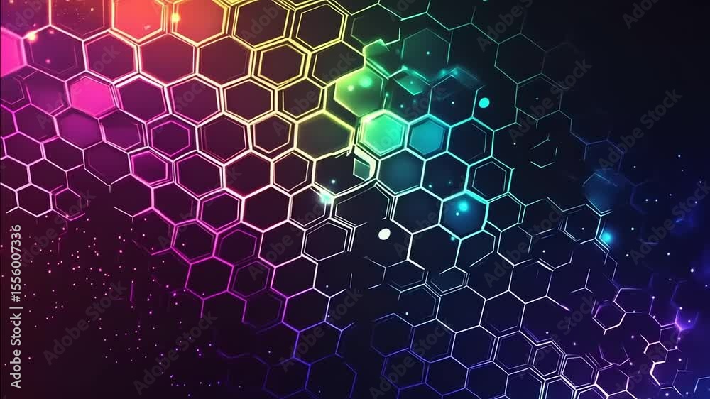 Abstract hexagonal pattern with vibrant colors