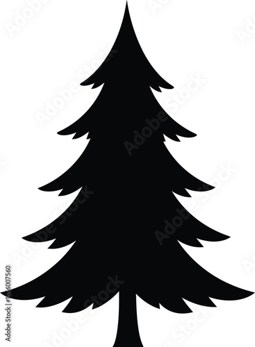 Pine Tree Silhouette Vector Illustration

