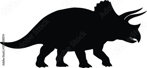 Triceratops Dinosaur Silhouette Illustration

