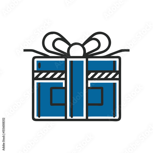 Colorful gift box with ribbon and bow for celebration occasions  