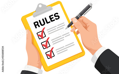 Flat Design Illustration Rules Checklist, Regulations, Guidelines, Compliance