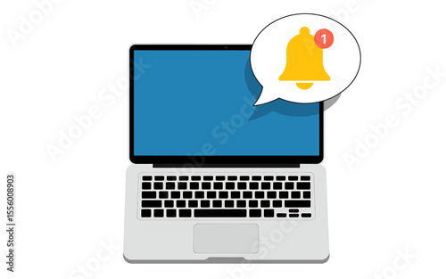 Laptop Notification A Minimalist Illustration of a New Message Alert