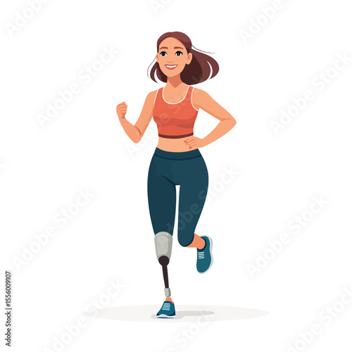 Determined Runner: A resilient athlete, radiating positivity, strides forward with determination, showcasing the power of perseverance and an unwavering spirit.