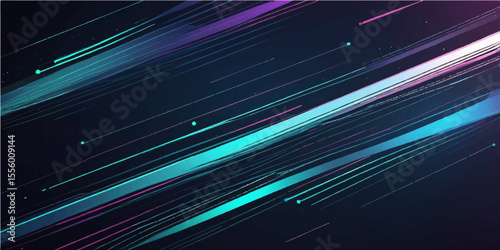 Abstract blue and colorful lines glow with energetic motion, forming a bright, dynamic wave pattern