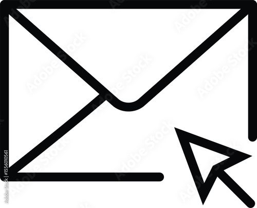Email Icon with Cursor – Digital Message Communication Symbol