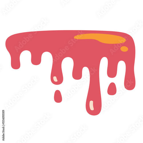 Paint drip vector editable artwork shows red and pink glossy paint, suitable for trendy visuals, graphic t-shirts, and modern illustration collections.