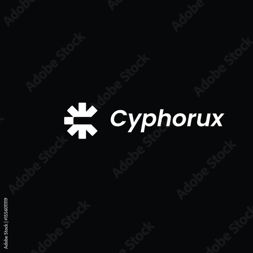 Modern Tech Logo Design for Cyphorux | Digital Security, AI, Data Brand Identity. A sleek, modern, and professional logo design for a futuristic tech, AI, and cybersecurity brand.