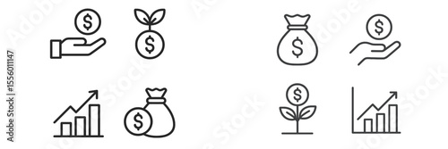 Visual representation of financial growth and investment strategies in a minimalist design